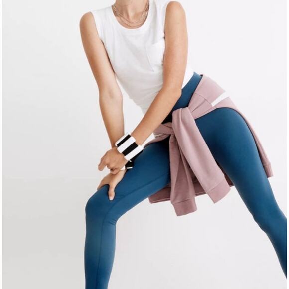 Madewell MWL Form High-Rise 25" Blue Leggings Medium - Picture 4 of 14